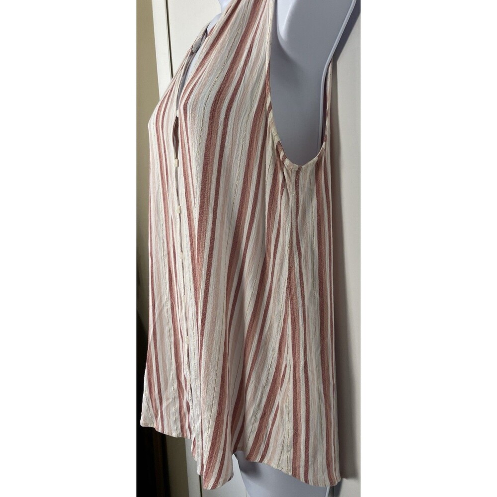 Liz Claiborne Sleeveless Button up Pink & White Blouse Size M - Picture 5 of 6